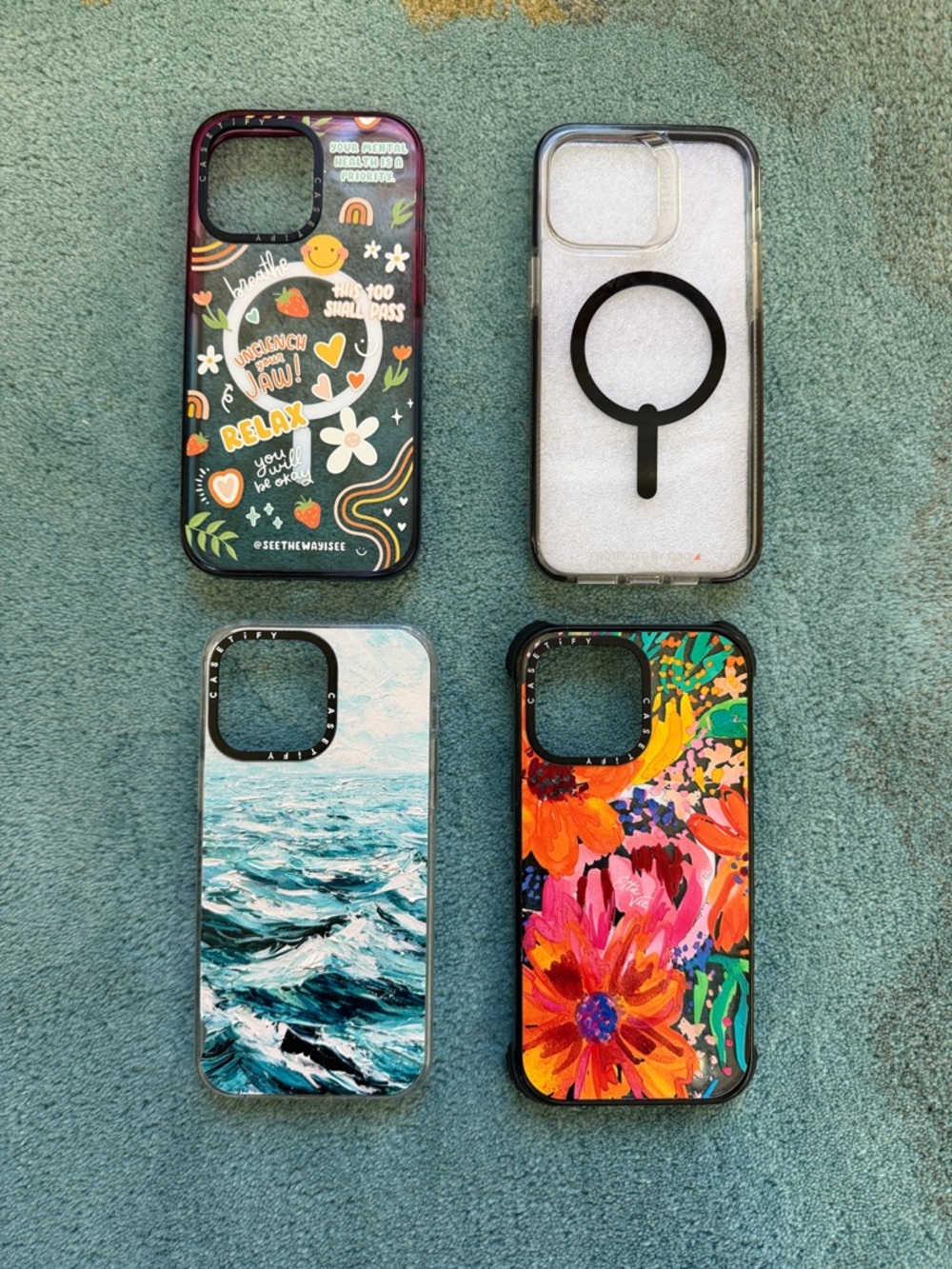 Three Casetify for iPhone 14 Pro Max Phone Cases Bundle plus D30 clear